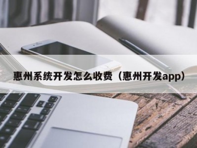 惠州系统开发怎么收费（惠州开发app）